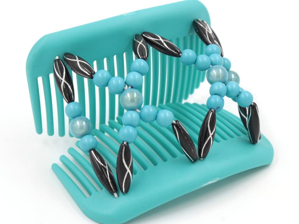 African Butterfly Hair Comb - Dalena Turquoise 15