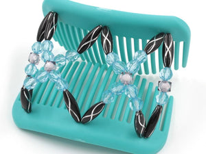 African Butterfly Hair Comb - Dalena Turquoise 16