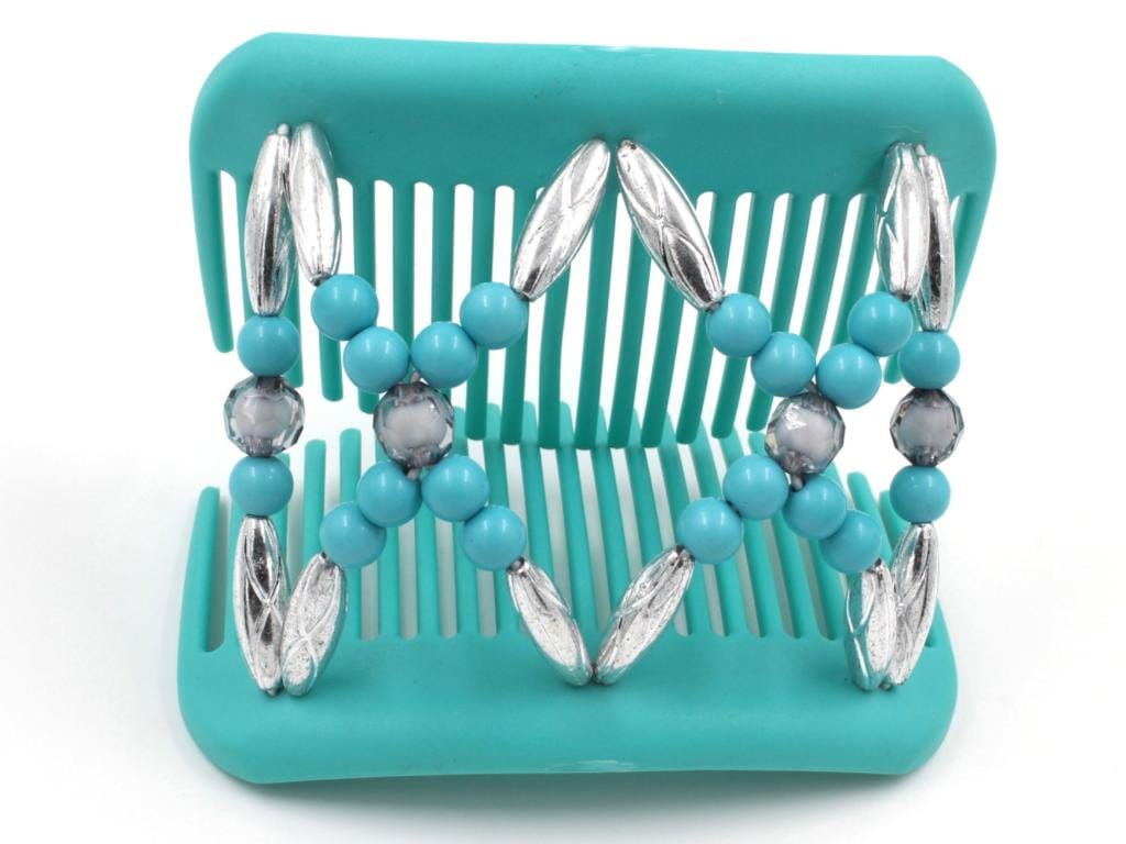 African Butterfly Hair Comb - Dalena Turquoise 17