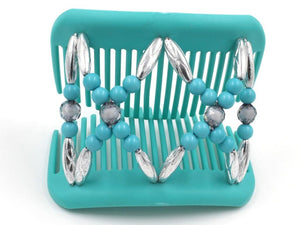 African Butterfly Hair Comb - Dalena Turquoise 17