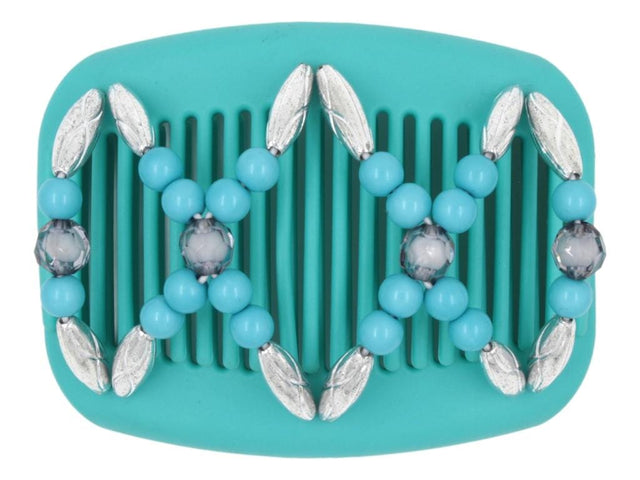 African Butterfly Hair Comb - Dalena Turquoise 17