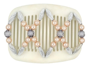African Butterfly Hair Comb - Dalena White 12