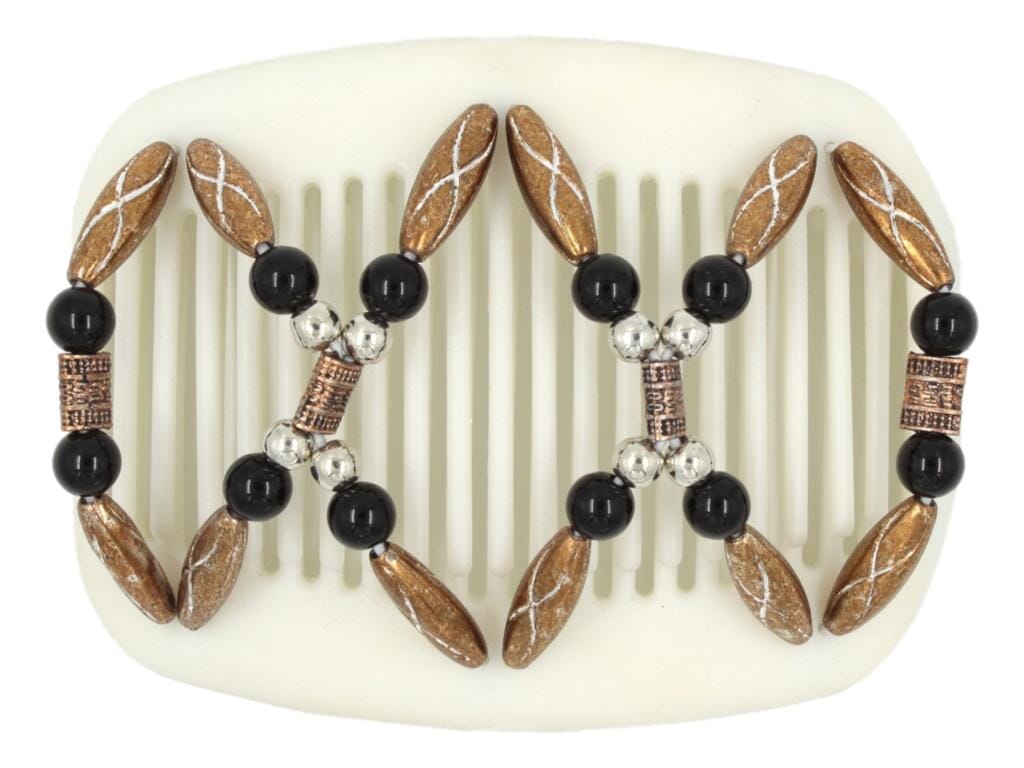 African Butterfly Hair Comb - Dalena White 13