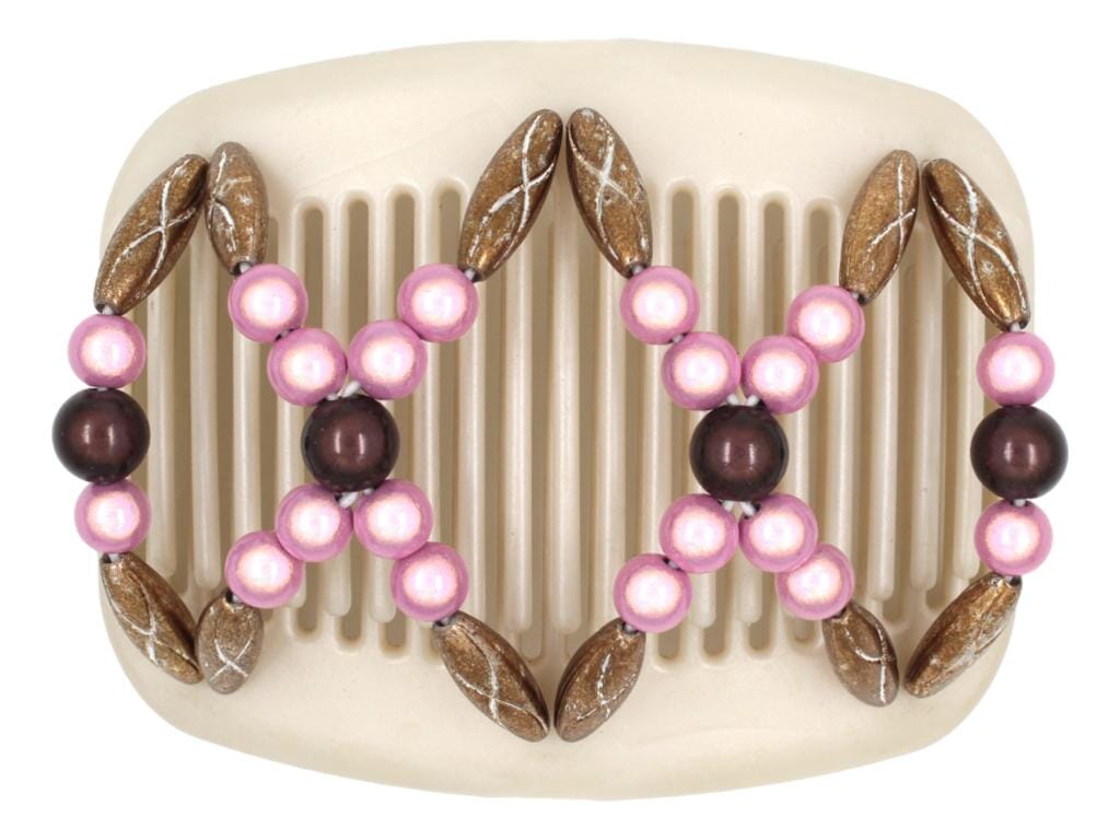 African Butterfly Hair Comb - Dalena White Pearl 30