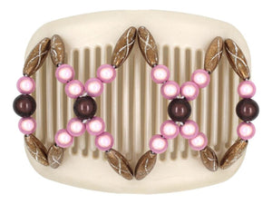 African Butterfly Hair Comb - Dalena White Pearl 30