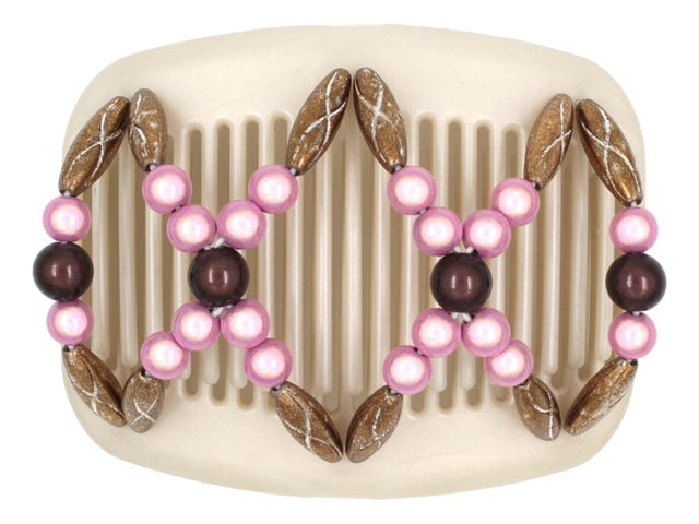 African Butterfly Hair Comb - Dalena White Pearl 30