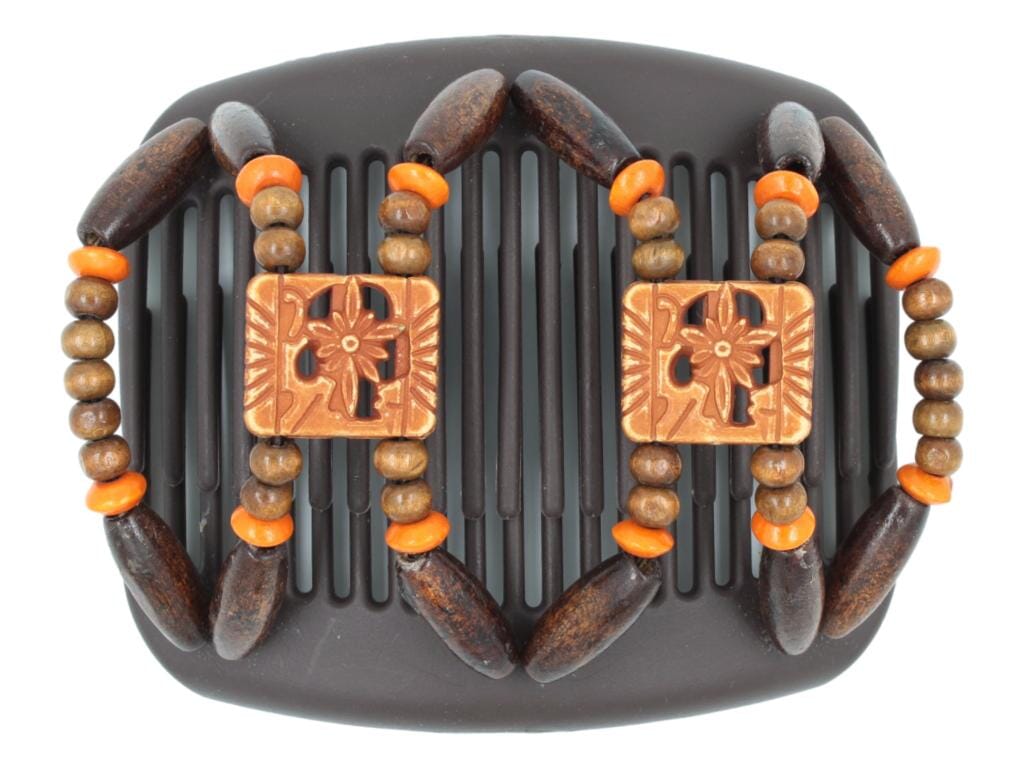 African Butterfly Hair Comb - Dupla Brown 153