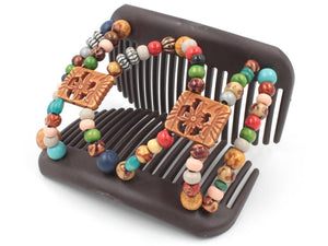 African Butterfly Hair Comb - Dupla Brown 154
