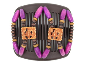 African Butterfly Hair Comb - Dupla Brown 157