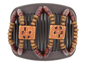 African Butterfly Hair Comb - Dupla Brown 158