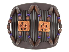 African Butterfly Hair Comb - Dupla Brown 159