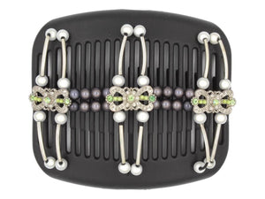 African Butterfly Hair Comb - Flowers Black 59