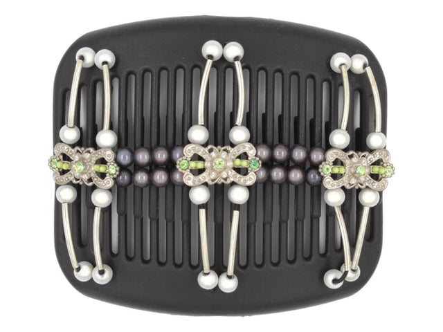 African Butterfly Hair Comb - Flowers Black 59