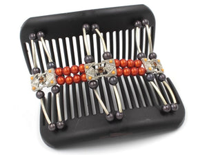 African Butterfly Hair Comb - Flowers Black 60