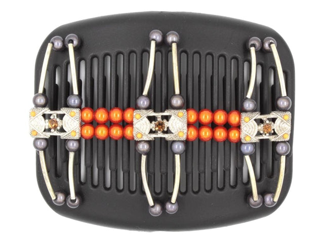 African Butterfly Hair Comb - Flowers Black 60