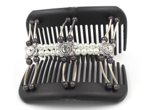 African Butterfly Hair Comb - Flowers Black 61