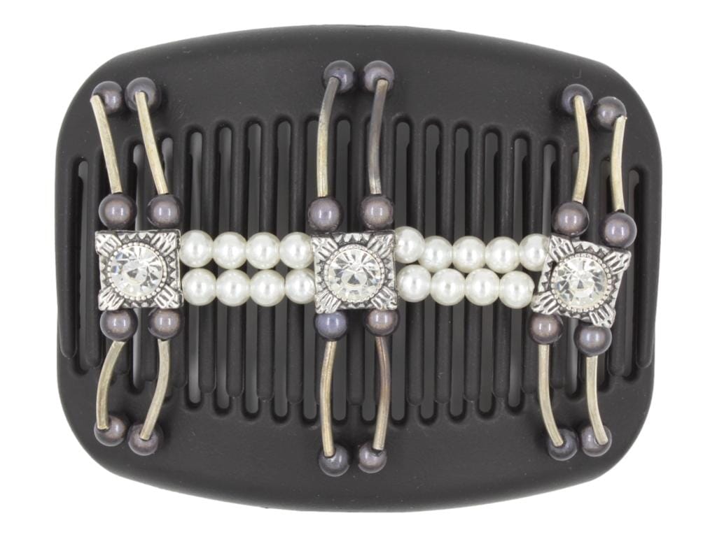 African Butterfly Hair Comb - Flowers Black 61