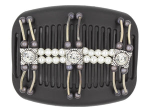 African Butterfly Hair Comb - Flowers Black 61