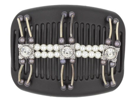 African Butterfly Hair Comb - Flowers Black 61