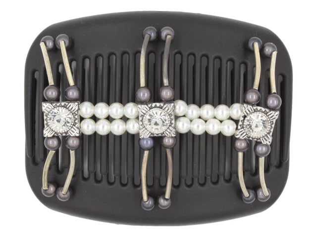 African Butterfly Hair Comb - Flowers Black 61