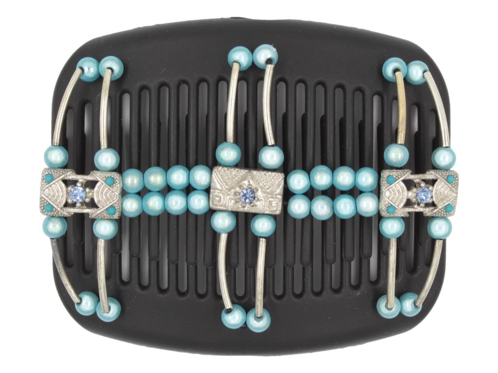 African Butterfly Hair Comb - Flowers Black 62