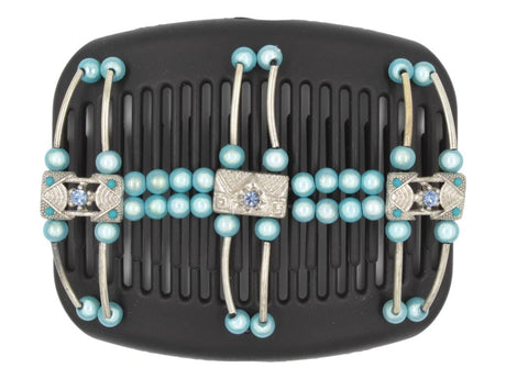 African Butterfly Hair Comb - Flowers Black 62