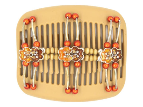African Butterfly Hair Comb - Flowers Blonde 51