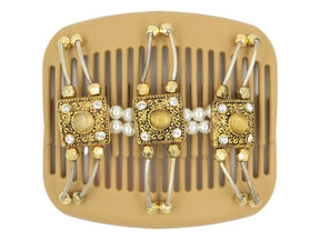 African Butterfly Hair Comb - Flowers Blonde 52