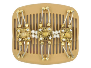 African Butterfly Hair Comb - Flowers Blonde 52