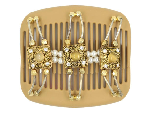 African Butterfly Hair Comb - Flowers Blonde 52