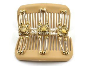 African Butterfly Hair Comb - Flowers Blonde 52