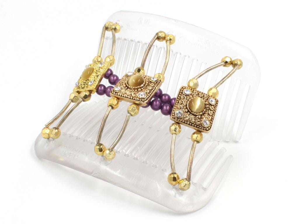 African Butterfly Hair Comb - Flowers Clear 65