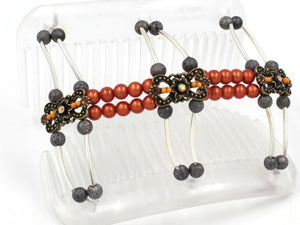 African Butterfly Hair Comb - Flowers Clear 76