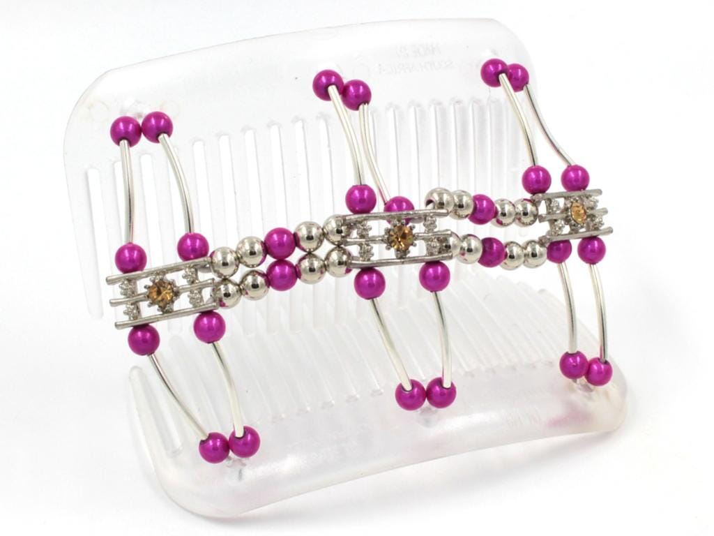 African Butterfly Hair Comb - Flowers Clear 77