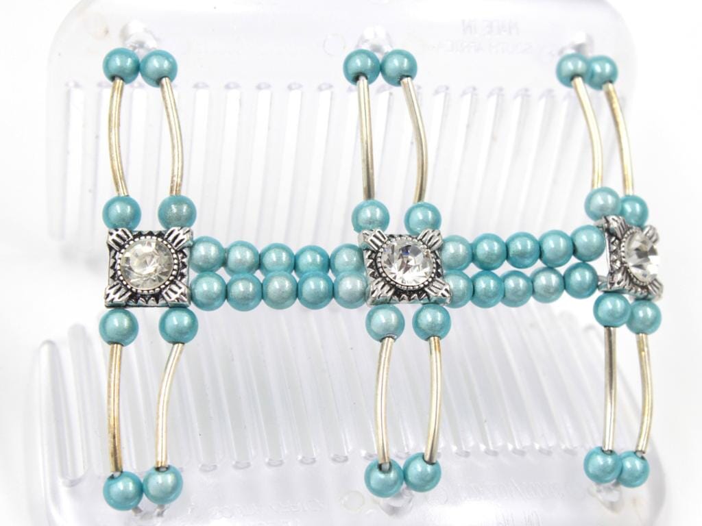 African Butterfly Hair Comb - Flowers Clear 83