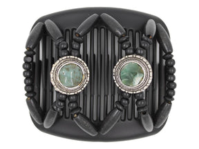 African Butterfly Hair Comb - Gemstone Black 78
