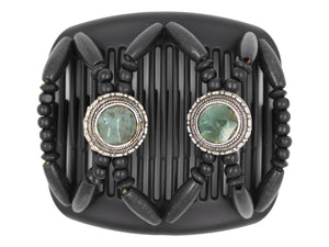 African Butterfly Hair Comb - Gemstone Black 78
