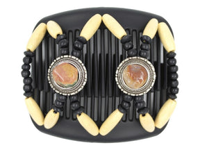 African Butterfly Hair Comb - Gemstone Black 79