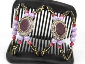 African Butterfly Hair Comb - Gemstone Black 80