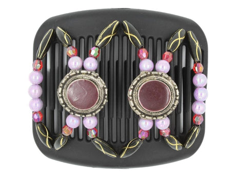 African Butterfly Hair Comb - Gemstone Black 82