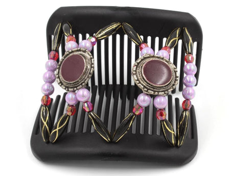 African Butterfly Hair Comb - Gemstone Black 82