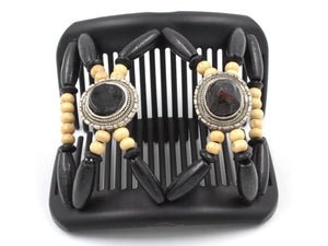 African Butterfly Hair Comb - Gemstone Black 83