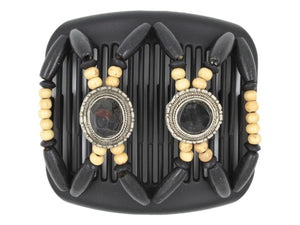 African Butterfly Hair Comb - Gemstone Black 83