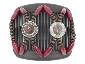 African Butterfly Hair Comb - Gemstone Brown 73