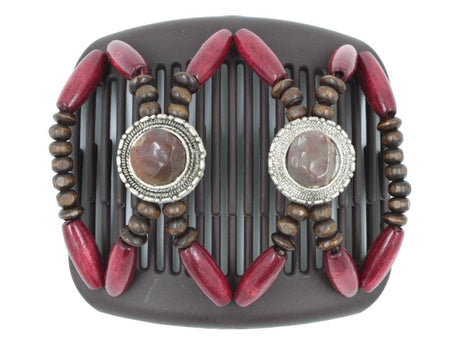 African Butterfly Hair Comb - Gemstone Brown 73