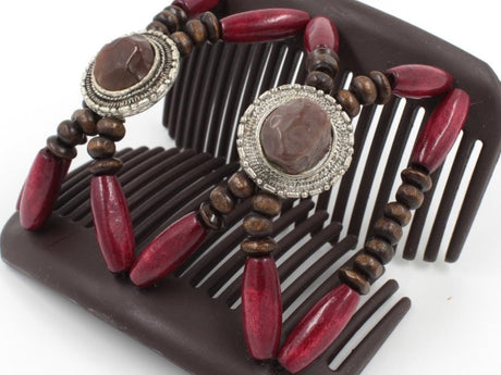 African Butterfly Hair Comb - Gemstone Brown 73