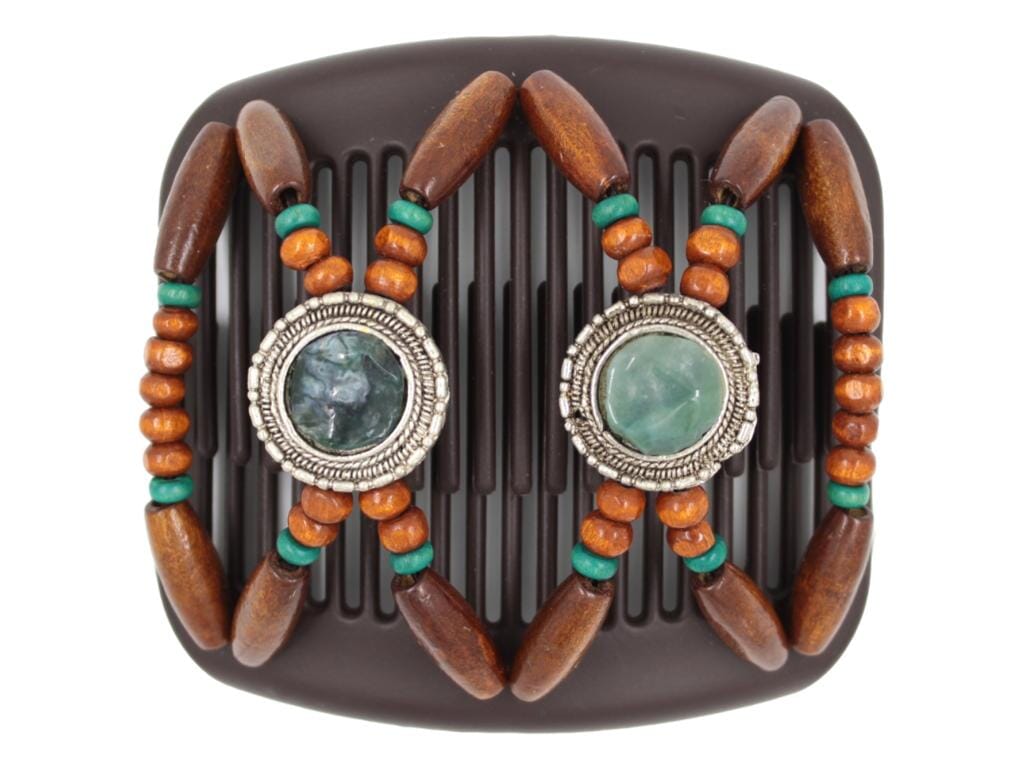 African Butterfly Hair Comb - Gemstone Brown 85