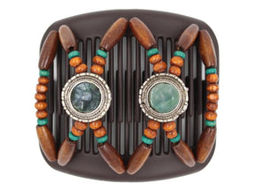 African Butterfly Hair Comb - Gemstone Brown 85