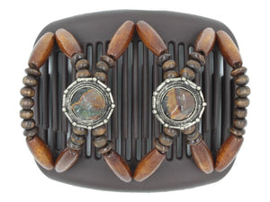 African Butterfly Hair Comb - Gemstone Brown 86
