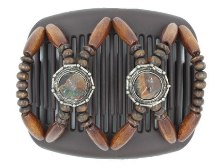 African Butterfly Hair Comb - Gemstone Brown 86